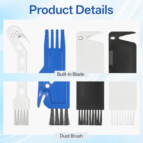 Image of 4 PCS Universal Handheld Vacuum Brush Cleaner Tool with Built-In Blade | Vacuum Cleaner Brush, 2-in-1 Vacuum Brush Cleaning Tool for Sweeping Robot