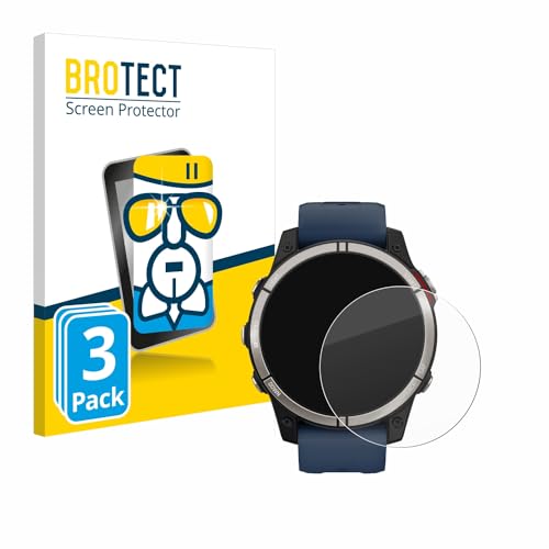 BROTECT Schutzglas für Garmin quatix 7 (3 Stück) Schutzfolie Panzer Folie Glas [Extrem Kratzfest 9H, Anti-Fingerprint, Ultra-Transparent]