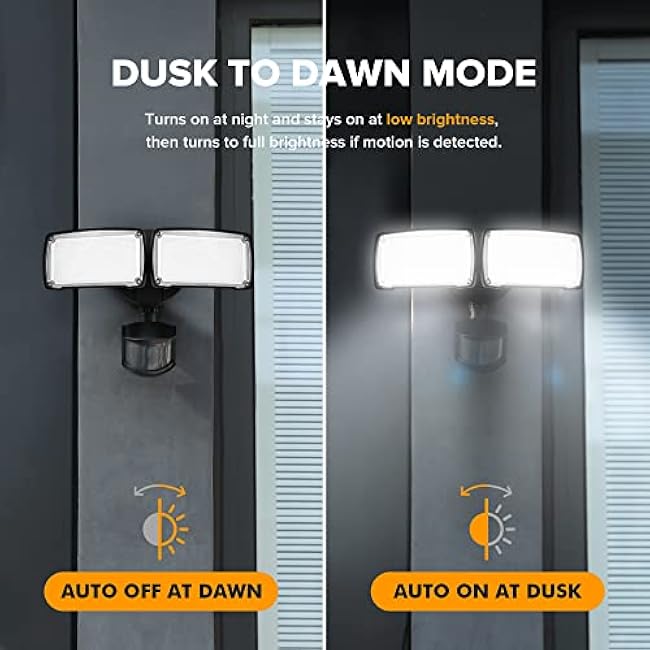 LUTEC 38W Dual-Head Floodlight 5000K Black