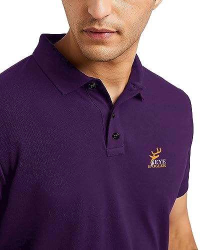 Image of EYEBOGLER Regular Fit Mens Polo Neck Half Sleeve Soild Casual Tshirt