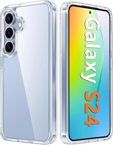 Image of ClearShield Transparent Back Cover for Samsung Galaxy S24 5G, Hybrid PC & TPU Shockproof Design, 360 Degree Protection Crystal Clear Case, Anti-Scratch Armor Cover