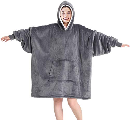 Comfy Blanket Sweatshirt,Oversized Wearable Blanket Hoodie with Warm Comfortable Plush Pocket for Adult Women Men