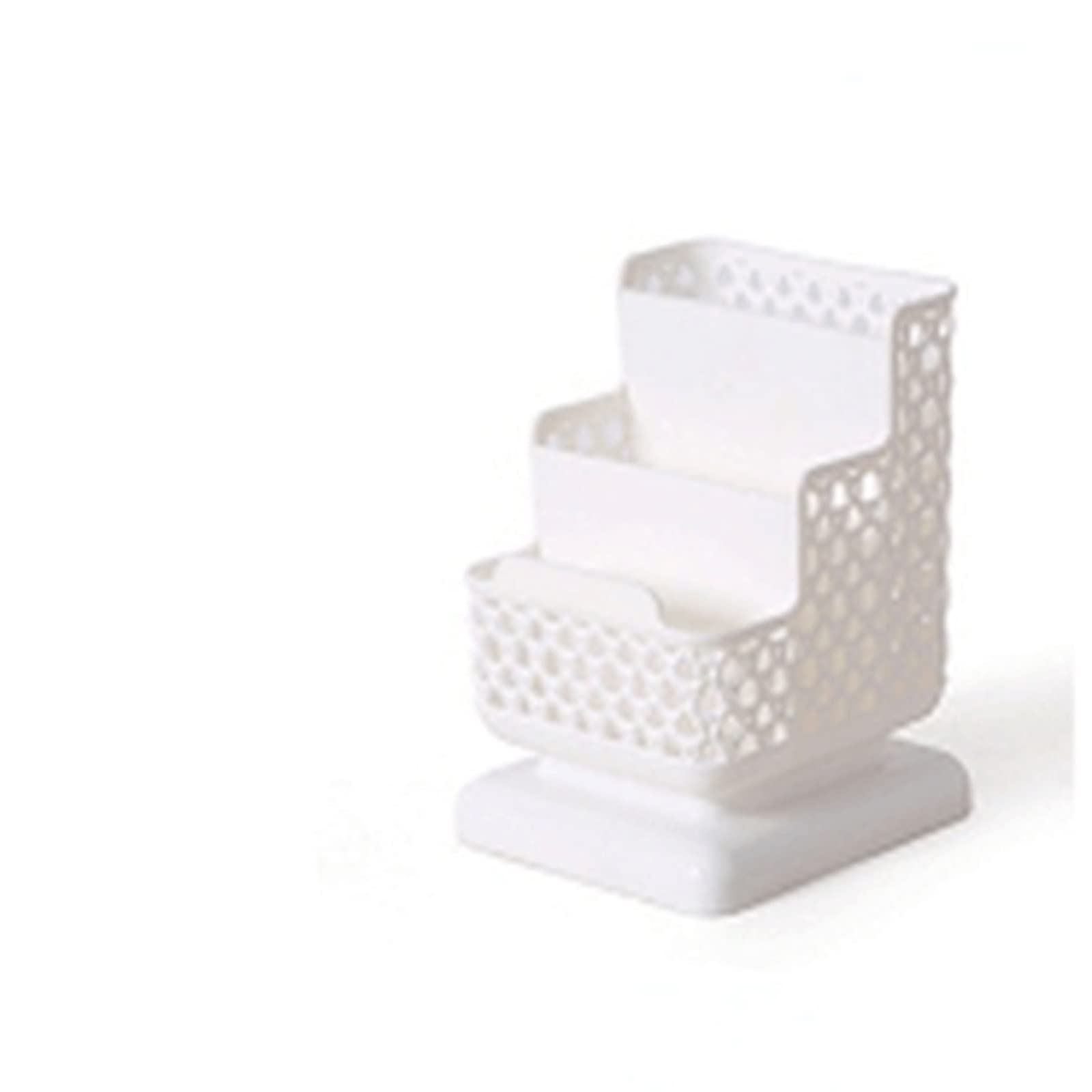 JINGYAN Pencil Holders Rattan Plastic Pen Holder Multifunctional Hollow Desktop Stationery Pencil Case(White)