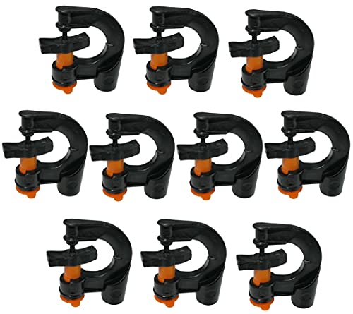 AERZETIX - C51898 - Juego de 10 microaspersores rotativos para microirrigación 360° caudal 40 l/h - Radio de Alcance 5m² - Sistema de riego automático por aspersión/pulverización - en plástico