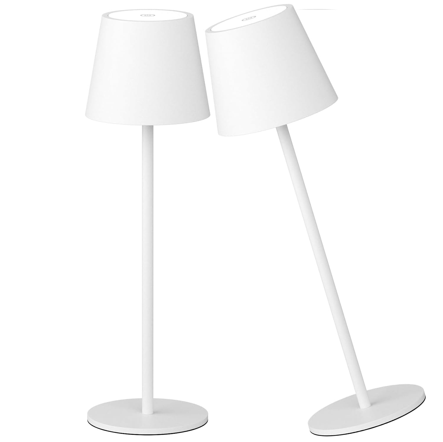 081 Store - 2 PEZZI LAMPADA DA TAVOLO SENZA FILI RICARICABILE BIANCHE, LAMPADA DA TAVOLO LED DIMMERABILE E CON 3 TONALITà DI LUCE, DIMMERABILE 3000-65000K ED IMPERMEABILE IP54