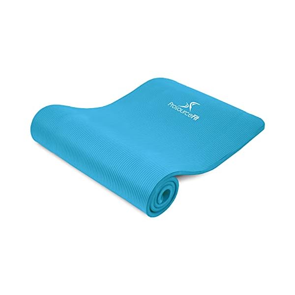 ProsourceFit-Extra-Thick-Yoga-Pilates-Exercise-mat ProsourceFit Extra Thick Yoga and Pilates Mat ½” (13mm) or 1" (25mm), 71-inch Long High Density Exercise Mat with Comfort Foam and Carrying Strap, Aqua