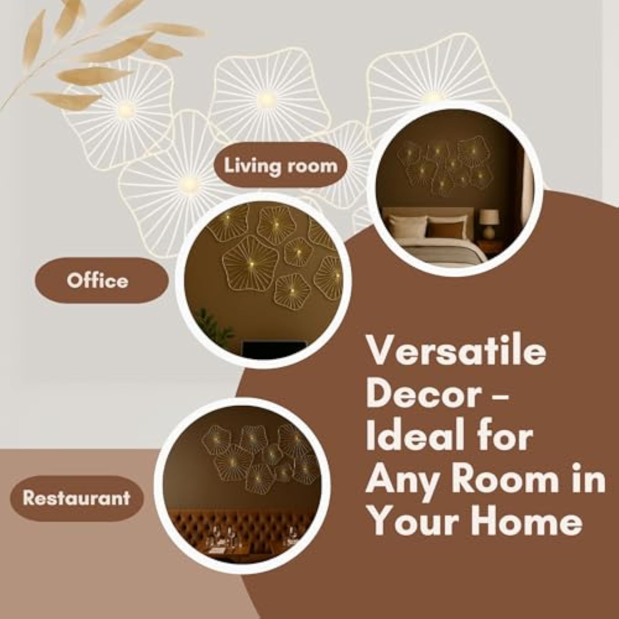 Metal Blossom Electroplated Flower Metal Wall Art
