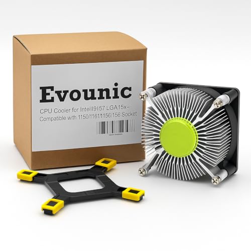 CPU Cooler for i3/i5/i7 LGA115x – Compatible with 1366, 1700, 775, 1150, 1151, 1155, 1156, 1200 Socket – Quiet Fan & Aluminum Heatsink – Desktop PC Cooling Solution – Easy Install
