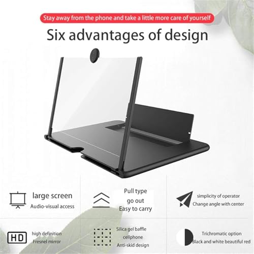 Image of Mobile Screen Magnifier 8 Inch - 3D Phone Screen Magnifier for Movies and Videos - HD Mobile Screen Enlarger Foldable Screen Phone Stand Compatible with All Smartphones