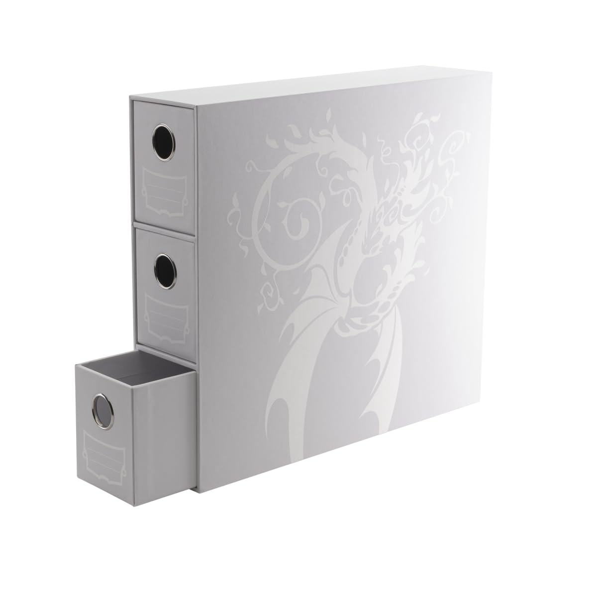 Dragon Shield Fortress | TCG Collection Storage | 3 cassetti verticali per carte - Bianco