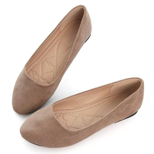 Image of Dear Time Women's Flats Comfortable Slip On Ballet Flats Soft Solid Casual Shoes