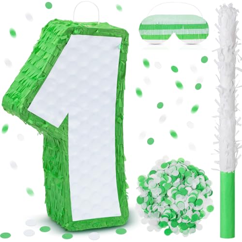 Soulchen Golf Piñata Set 16 Inch Birthday Party Decorations, Number 1