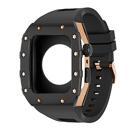 Kit de Modification en Acier pour Apple Watch 45mm 44mm | Bracelet Silicone Luxe