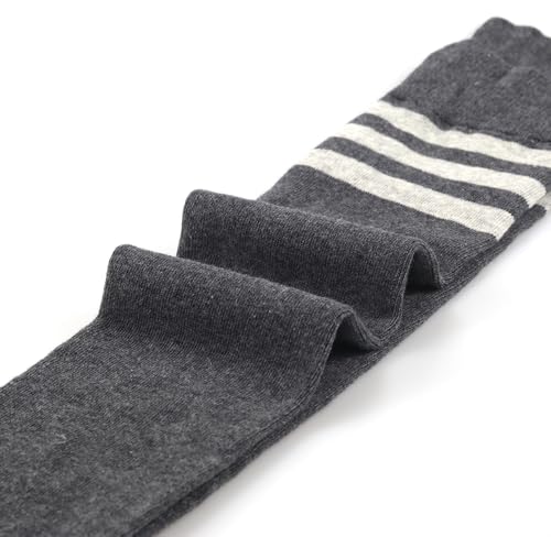 Image of Bestjybt Women Thigh High Socks Cotton Warm Striped Over Knee High Socks | Well-made, Not Sheer, Thick, Leg Warmers, Long Knee High Boot Socks, Comfortable, Thigh-friendly, Stay up, Fit Well