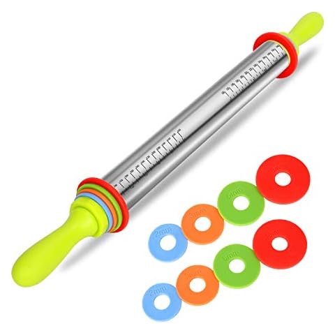 BYbrutek Edelstahl Nudelholz mit Griff Cover