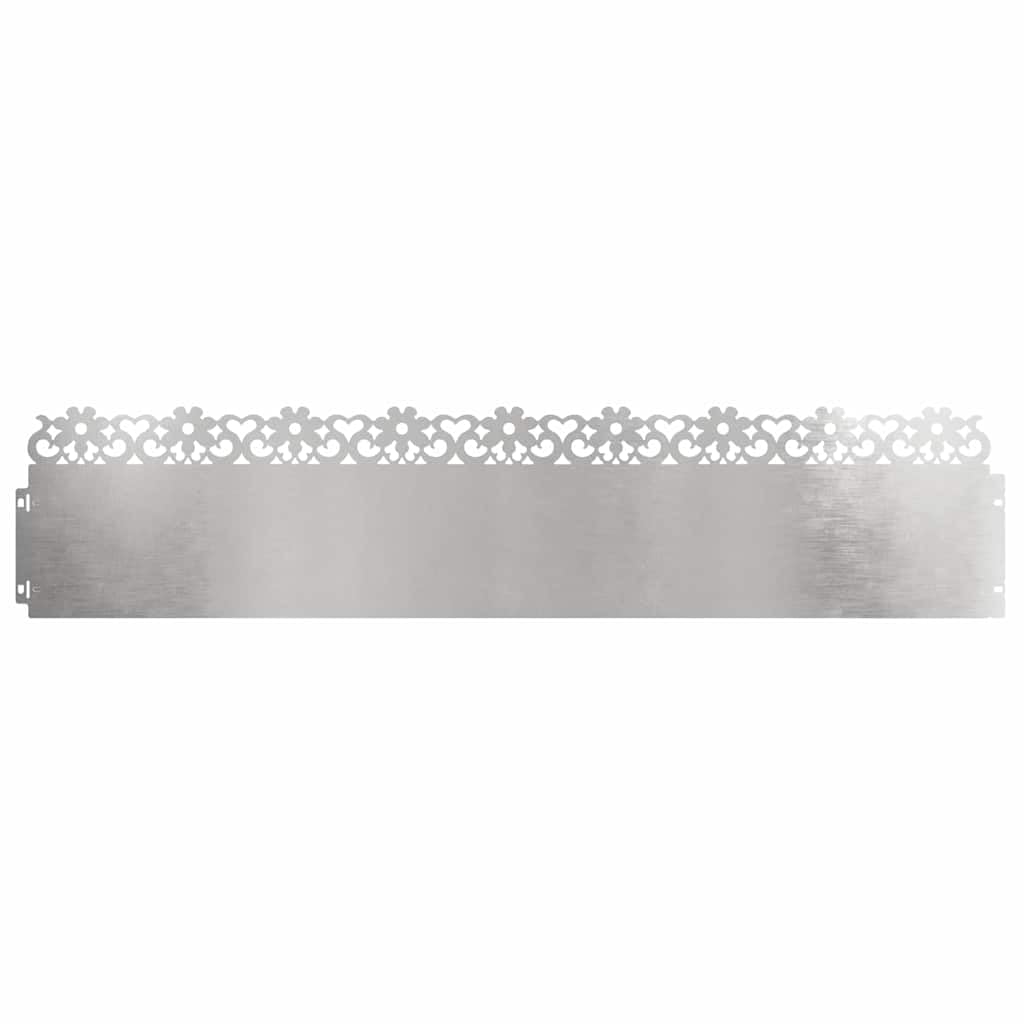 vidaXL Lawn Edgings 10 pcs Silver 103 x 0.05 x 22 cm Stainless Steel, Modern Garden and Terrace, Durable Lawn Edgings, Outdoor Pathway Edge, Metal Edging, Contemporary Design for Landscaping
