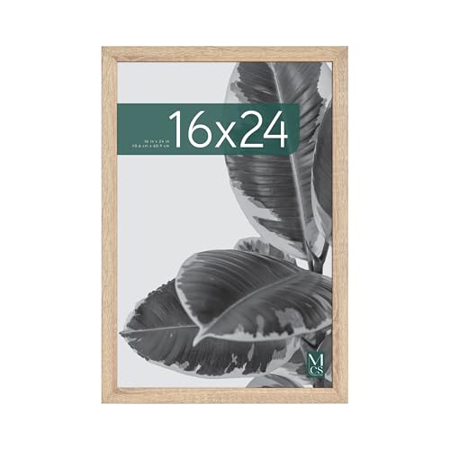 MCS Studio Gallery 16x24 Poster Frame Natural Woodgrain, Vertical & Horizontal Wall Hanging Large Picture Frame for Photos, Posters & Art Prints (1-Pack)