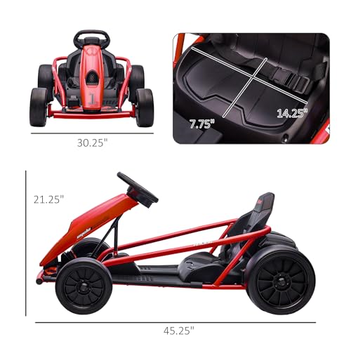 Aosom US370-303V80RD0131 24V 8.1 Mph Electric Go Kart thumb #4