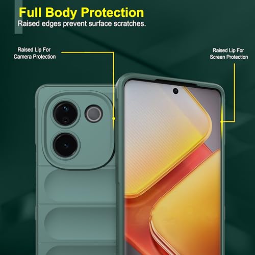 Image of Zapcase Back Case Cover for Poco M7 Pro 5G | Compatible for Poco M7 Pro 5G Back Cover | Liquid Silicon Magic Case with Camera Protection | Dark Green