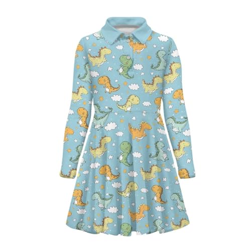 Dresses for Girls Uniform Dress Midi Dresses Kids Long Sleeve Dress Skirt4