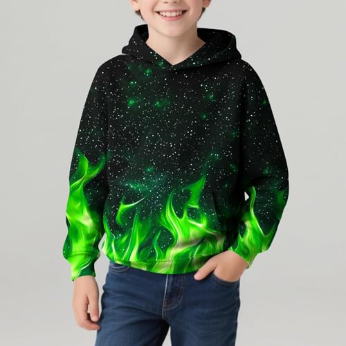 Sweat-shirt à capuche graphique garçon manches longues imprimé motifs - 2