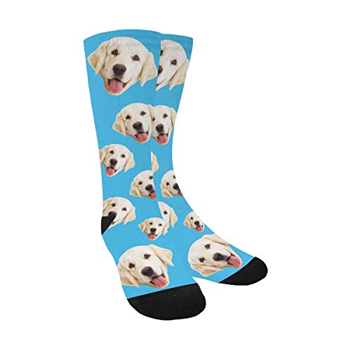 Personalized Face Socks Change Dog Face Size Pup Crew Socks Custom Photo Unisex