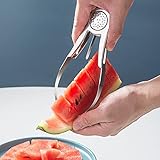 Watermelon Slicer Cutter Stainless Steel Peeler For Melon Honeydew Cantaloupe Corer Pitter Tool (Silver)