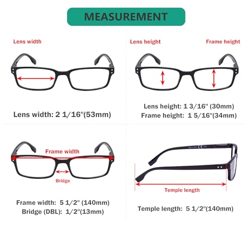 Image of Eyekepper Reading Glasses Women - 4 Pack Comfort Readers Men（2Tortoise-2Black，+0.75）