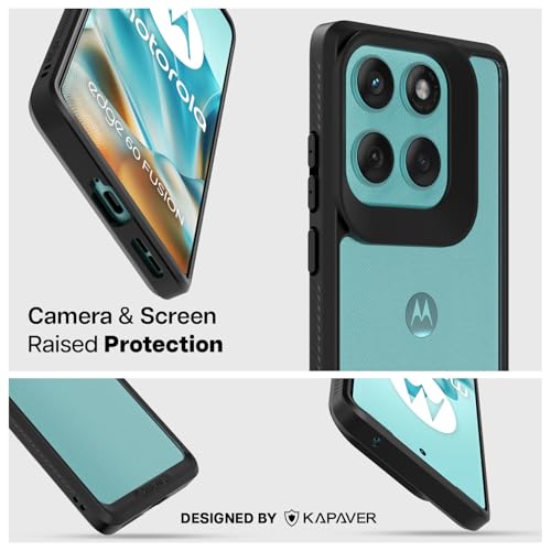 Image of KAPAVER Impulse Back Cover Case Compatible for Motorola Edge 60 Fusion (PC + TPU) (Black)