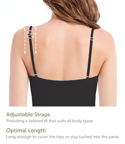 Image of Comfneat Women's 4-Pack Slim-Fit Camisoles Cotton Adjustable Spaghetti Strap Top Underwear