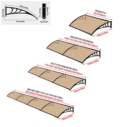 Marquesinas para puertas de entrada con policarbonato marrón duro 5