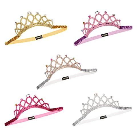Baby Girl Rhinestone Crown Headbands Toddler Princess Tiara Crown Headband Set Hair Band Accessories for Birthday Party Baby Shower Photograph Cover
