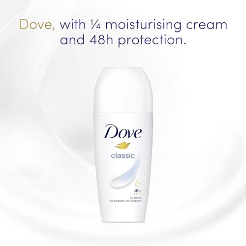 Dove Classic Anti-Perspirant Roll On deodorant with ¼ moisturising cream for 48-hour protection and underarm care 50 ml - Image 4