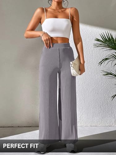 Image of GRECIILOOKS Women's Parachute Cargo Pants - High Waist Flared Korean Trousers| Trendy Casual Wear for Daily & Travel Use (Available in Plus Size)