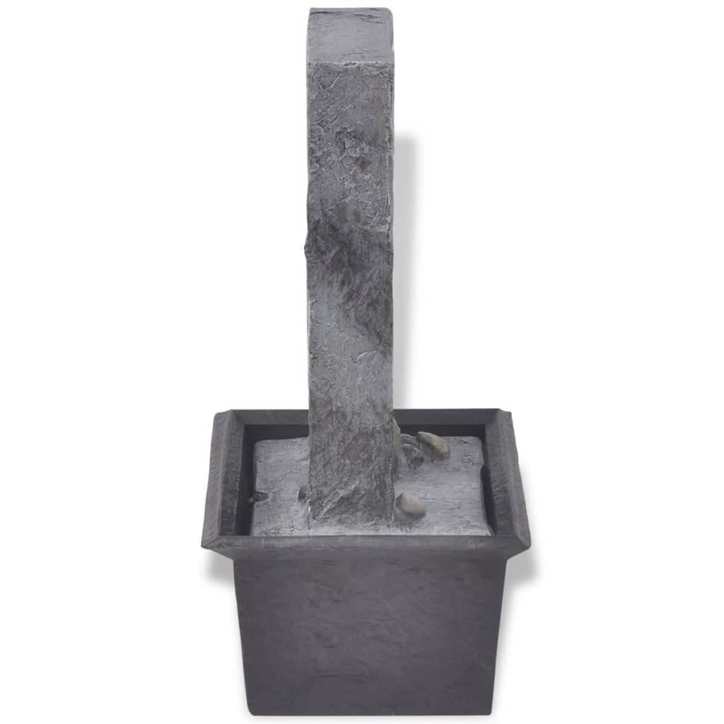 Fontana da interni con luce a LED, gioco d'acqua in poliresina, per soggiorno e giardino, 15,8 x 11,8 x 24 cm, con pompa e illuminazione, decorazione rilassante a cascata per terrazza e