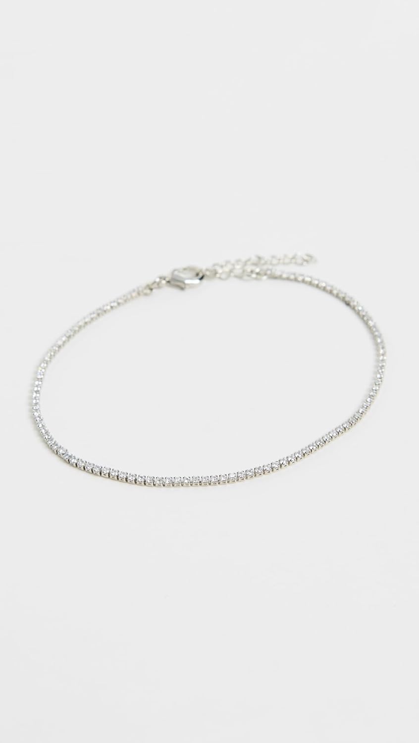 SHASHI Women's Micro Teeny Tiny Tennis Bracelet, Silver, One Size - Image 2
