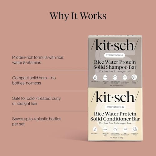 Kitsch Rice Water Solid Shampoo and Conditioner Set for Hair Growth – 2 pcs - image 7