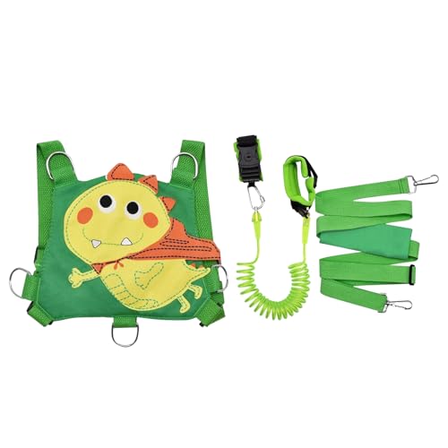 Arnés para niño con correa, correa de guía infantil – arneses de correa transpirable dinosaurio con pulsera para parques, viajes, carreras, aeropuertos, diario