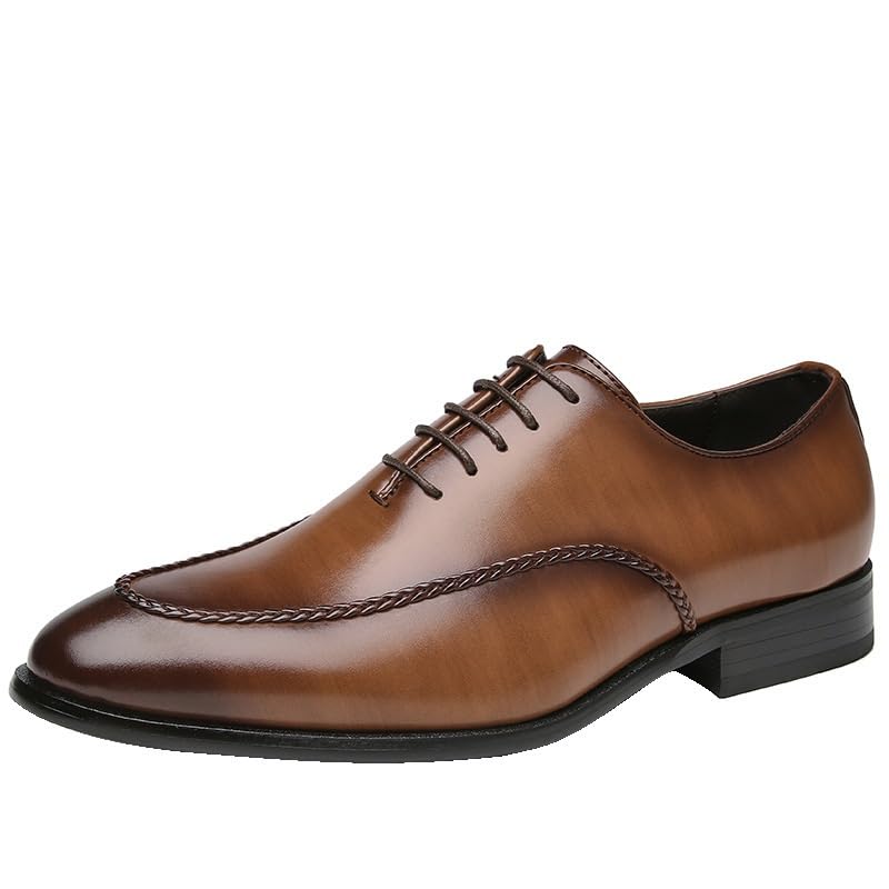 Mens Breathable Pointed Toe Wing Pointed Brock Oxford Shoes Vintage British Office Shoes Gentleman Derby Shoes Black Brown