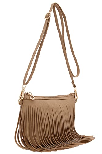 Image of FashionPuzzle Small Fringe Crossbody Bag with Wrist Strap