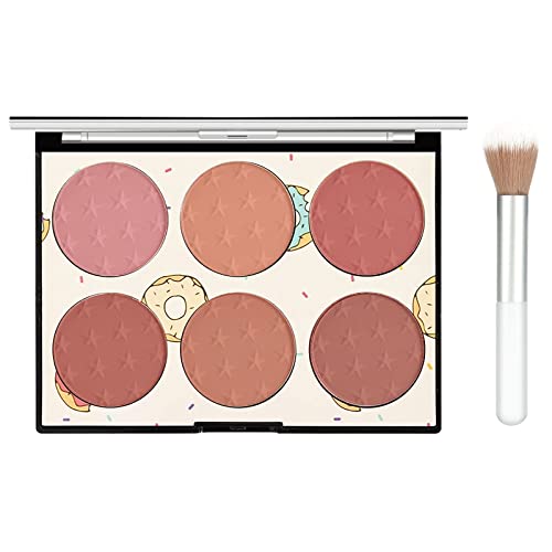 Kyda 6 Colors Light Luxury, Matte Bright Shimmer Face Blush,Contour And Highlight Blush Palette With Blush Brush, By Ownest Beauty-Set B #TOP6