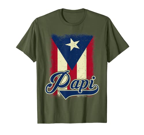 Mens Papi Puerto Rico Flag Shirt Puerto Rican Dad Father Day Gift T-Shirt