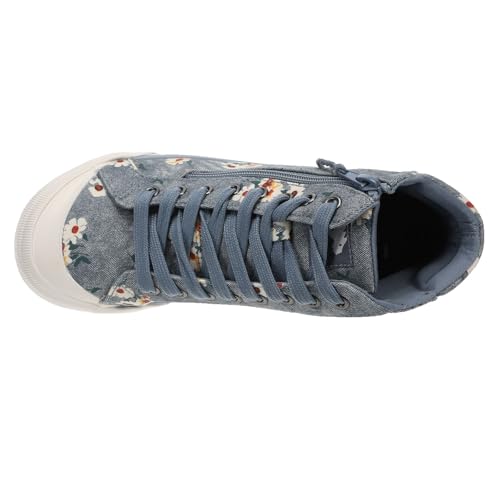 Image of Blue Floral High Top Jazzin Sneaker by Rocket Dog