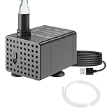 KBT DC 3W mini Brushless Motor pump for Cat Pet Water Fountain Pump, Fish Tank, Crafts Garden Balcony Plants Irriagtion Parts Replacement with LED light and DIY tubes