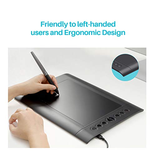 Tablet de desenho gráfico Huion H610 Pro V2 compatível com Android, função inclinação, caneta Stylus