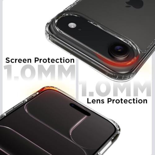 Image of RIGGEAR Shockproof Clear Hybrid Armor Back Cover for iPhone Air Case Compatible with iPhone 17 Air (Transparent PC + TPU Bumper)