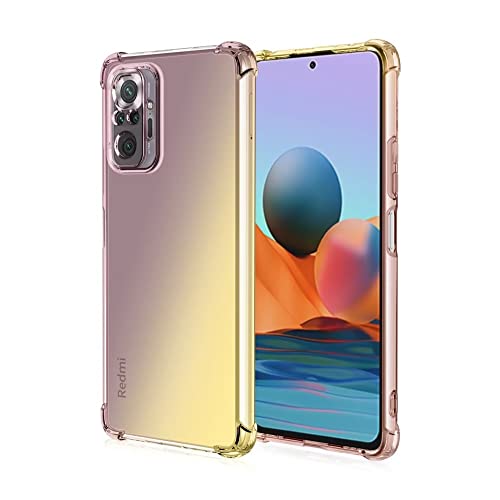 HONLEN Custodia per Redmi Note 10 Pro Case, (6.67' Inches) Trasparente Sfumato TPU Silicone Progettata, 4 Angoli rinforzati Case