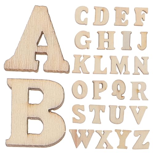 DOITOOL 300pcs Wooden Letters Initial Alphabet Lettering Letter y Decorations Cutout Letters for Displays Small Stylish Ornament Letters Crafts Home Timber Khaki