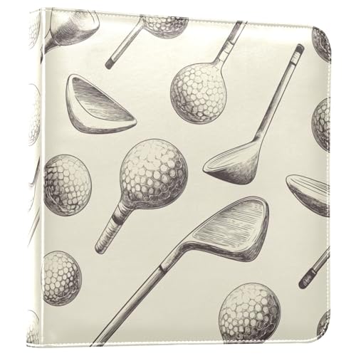 Fisyme Golf Balls Retro Photo Album Self Adhesive DIY Scrapbook Album for 2x3 4x6 5x7 6x8 Pictures 20 Pages Memory Book for Family Wedding