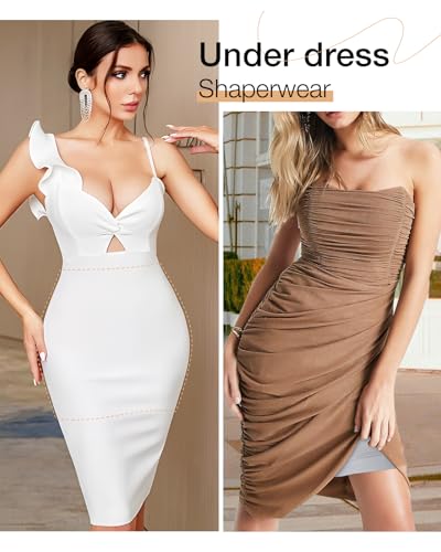 Image of Slip Dress for Women Seamless half slip with non slip strip Shapewear Dress Under Dress Tummy Control Slip Dress